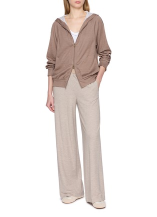 Figure View - Click To Enlarge - BRUNELLO CUCINELLI - Contrast Stripe Zip Up Jacket