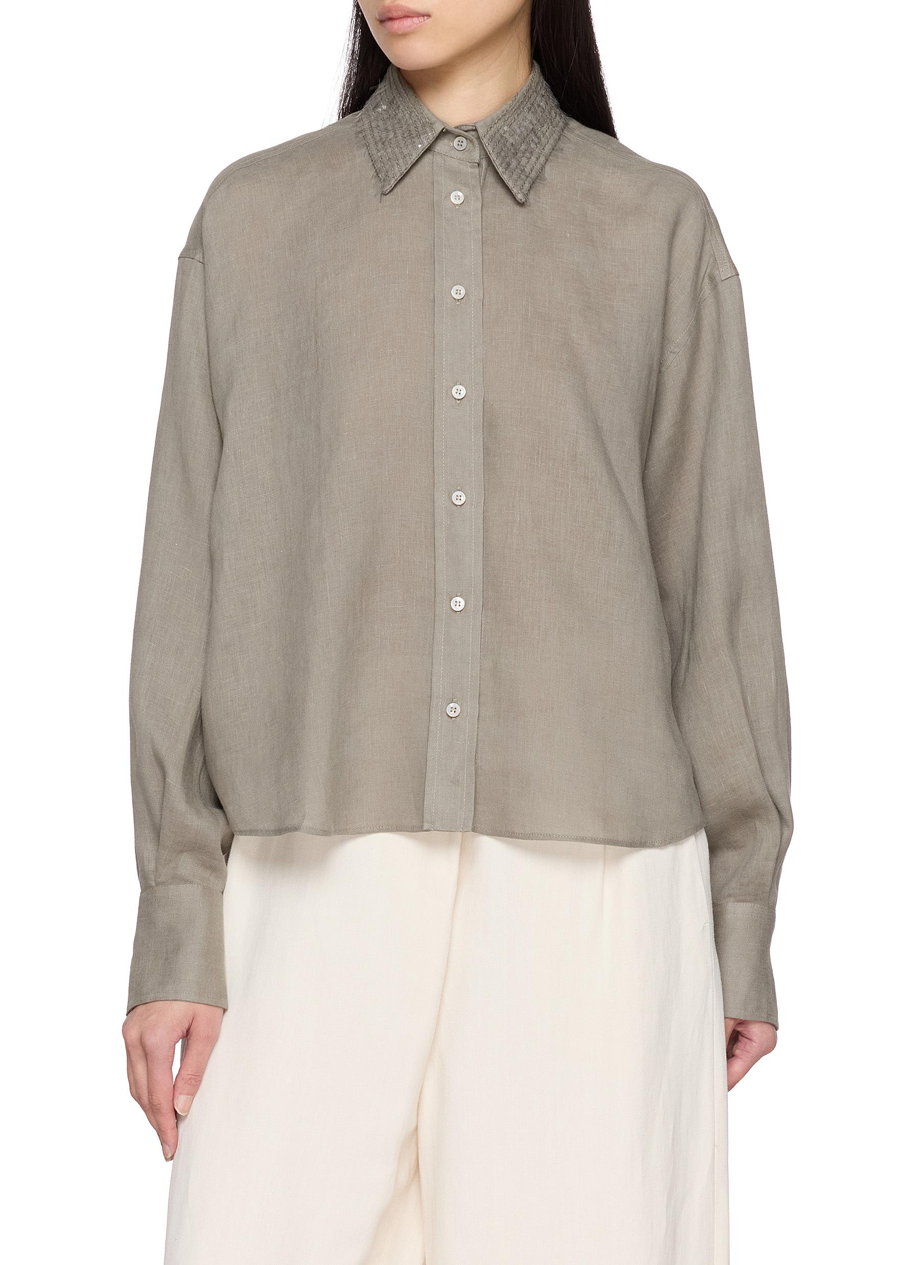 BRUNELLO CUCINELLI | Long Sleeve Linen Shirt | Women | Lane Crawford