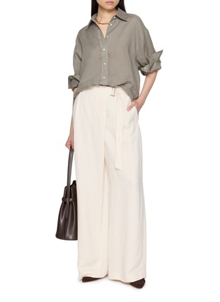 Figure View - Click To Enlarge - BRUNELLO CUCINELLI - Long Sleeve Linen Shirt