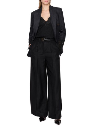 Figure View - Click To Enlarge - BRUNELLO CUCINELLI - Pleated Palazzo Pants