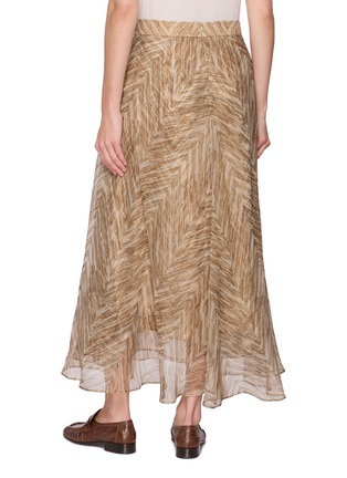 Back View - Click To Enlarge - BRUNELLO CUCINELLI - Flared Silk Maxi Skirt