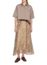 Figure View - Click To Enlarge - BRUNELLO CUCINELLI - Flared Silk Maxi Skirt