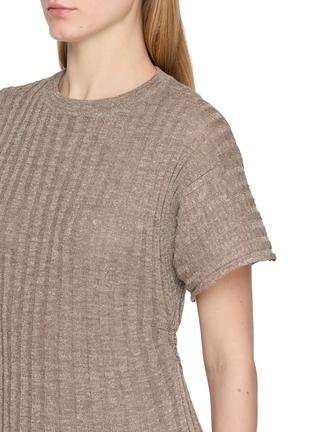  - BRUNELLO CUCINELLI - Ribbed Crewneck Linen Blend Dress