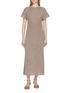 BRUNELLO CUCINELLI Ribbed Crewneck Linen Blend Dress