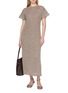 Figure View - Click To Enlarge - BRUNELLO CUCINELLI - Ribbed Crewneck Linen Blend Dress