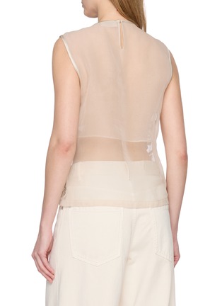 Back View - Click To Enlarge - BRUNELLO CUCINELLI - Sleeveless Embellished Crewneck Silk Chiffon Top