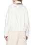 Back View - Click To Enlarge - BRUNELLO CUCINELLI - Contrast Stripe Collar Zip Up Fleece Jacket