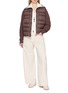 Figure View - Click To Enlarge - BRUNELLO CUCINELLI - Contrast Stripe Collar Zip Up Fleece Jacket