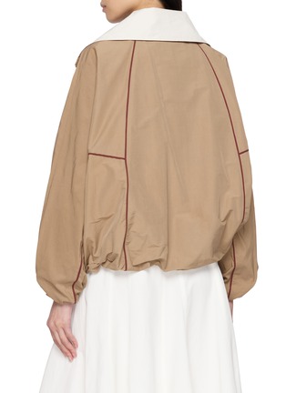 Back View - Click To Enlarge - BRUNELLO CUCINELLI - Zip Front Cotton Blend Jacket