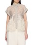 BRUNELLO CUCINELLI Cap Sleeve Embellished Silk Chiffon Shirt