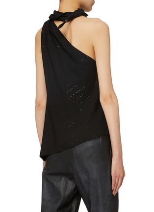 Back View - Click To Enlarge - BRUNELLO CUCINELLI - Sleeveless One Shoulder Asymmetric Draped Blouse