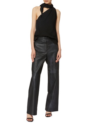 Figure View - Click To Enlarge - BRUNELLO CUCINELLI - Sleeveless One Shoulder Asymmetric Draped Blouse