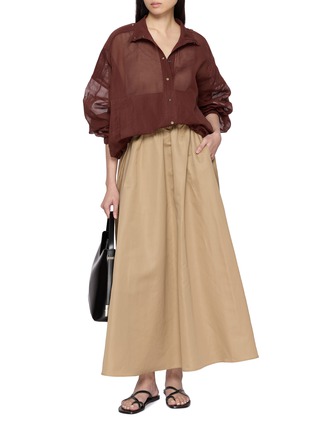 Figure View - Click To Enlarge - BRUNELLO CUCINELLI - Sheer High Neck Shirt Cardigan