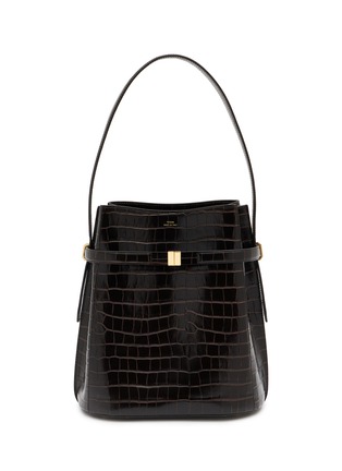 Main View - Click To Enlarge - TOTEME - Belted Croco Embossed Leather Bucket Bag