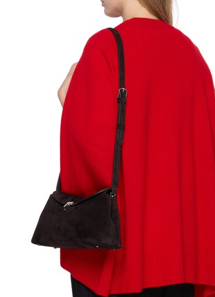 Front View - Click To Enlarge - TOTEME - T-Lock Suede Clutch Bag