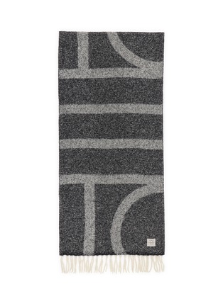 Detail View - Click To Enlarge - TOTEME - Monogram Jacquard Scarf