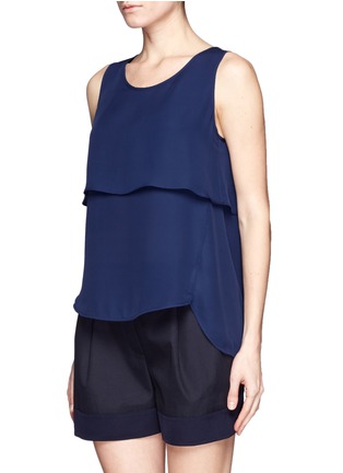 Front View - Click To Enlarge - THEORY - Apala tiered sleeveless silk top