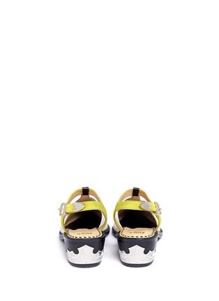 Back View - Click To Enlarge - TOGA ARCHIVES - Colour-block embossed leather T-strap shoes