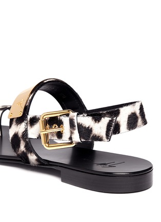 Detail View - Click To Enlarge - 73426 - Leopard print pony hair sandals