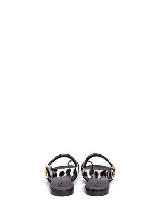 Back View - Click To Enlarge - 73426 - Leopard print pony hair sandals