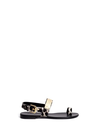 Main View - Click To Enlarge - 73426 - Leopard print pony hair sandals