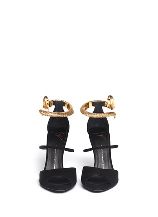 Figure View - Click To Enlarge - 73426 - Nirvana serpent anklet suede sandals