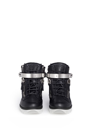 Figure View - Click To Enlarge - 73426 - 'Tokyo' metal plate leather sneakers