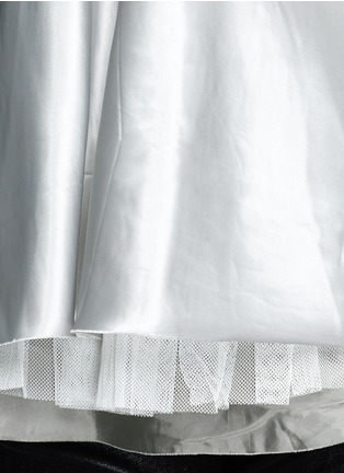 Detail View - Click To Enlarge - SACAI LUCK - Cupro underlay stripe wool cardigan