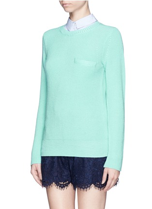 Front View - Click To Enlarge - SACAI LUCK - Detachable shirt collar sweater 