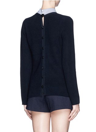 Back View - Click To Enlarge - SACAI LUCK - Detachable shirt collar sweater 