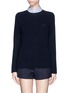 Main View - Click To Enlarge - SACAI LUCK - Detachable shirt collar sweater 