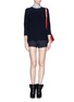 Figure View - Click To Enlarge - SACAI LUCK - Detachable shirt collar sweater 