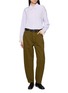 Figure View - Click To Enlarge - SIENNE - Curved Leg Garment Dyed Pants