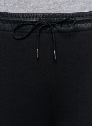Detail View - Click To Enlarge - T BY ALEXANDER WANG - Cotton nylon leather waistband sweatpants
