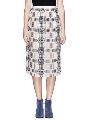 Main View - Click To Enlarge - SACAI LUCK - Sheer tribal print skirt