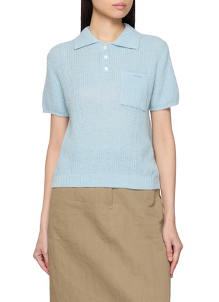 Main View - Click To Enlarge - SIENNE - Bach Pocket Knit Polo Top