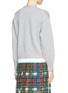 Back View - Click To Enlarge - SACAI LUCK - Velvet flock lace collar drawstring sweater