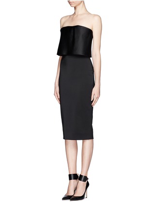 Front View - Click To Enlarge - VICTORIA BECKHAM - Cropped bandeau top dress