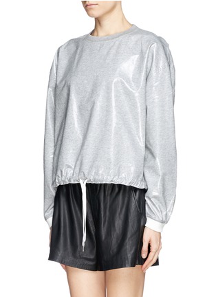 Front View - Click To Enlarge - T BY ALEXANDER WANG - Water resistant drawstring sweatshirt