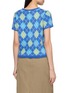 Back View - Click To Enlarge - SIENNE - Kiko Short Sleeve Argyle Knit Top