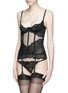Figure View - Click To Enlarge - L'AGENT - 'Vanesa' stretch lace tulle basque