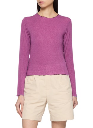 Main View - Click To Enlarge - SIENNE - Crewneck Contrast Trim Top