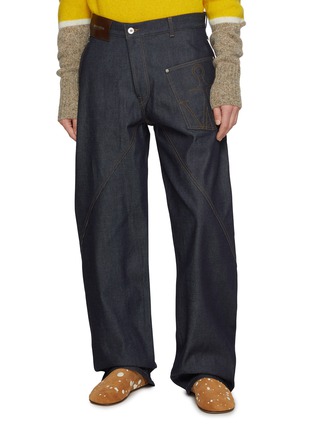 Main View - Click To Enlarge - JW ANDERSON - Twisted Dark Washed Workwear Jeans