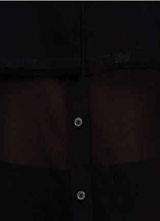 Detail View - Click To Enlarge - T BY ALEXANDER WANG - Frayed layer sheer shirt