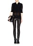 Figure View - Click To Enlarge - T BY ALEXANDER WANG - Frayed layer sheer shirt