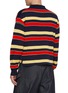 Back View - Click To Enlarge - JW ANDERSON - Striped Contrast Panel Cotton Wool Knit Rugby Polo Sweater