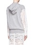 Back View - Click To Enlarge - SACAI LUCK - Lace sleeve hoodie