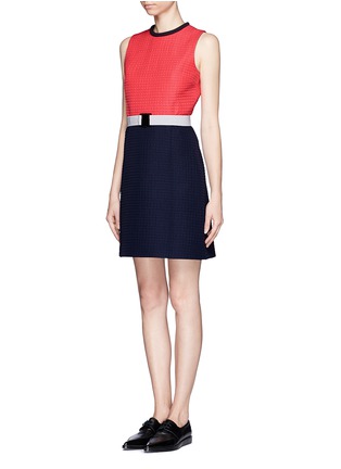 Figure View - Click To Enlarge - VICTORIA, VICTORIA BECKHAM - Quilted crepe colourblock dress