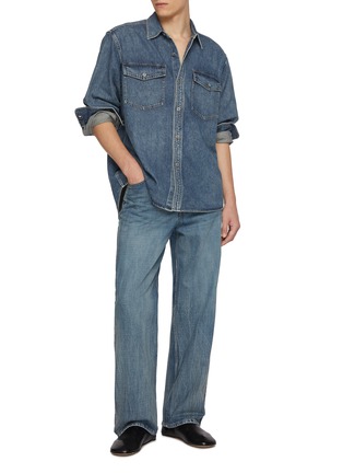 Figure View - Click To Enlarge - JW ANDERSON - Medium Wash Lightweight Denim Shirt