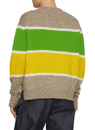 Back View - Click To Enlarge - JW ANDERSON - Crewneck Striped Wool Knit Sweater